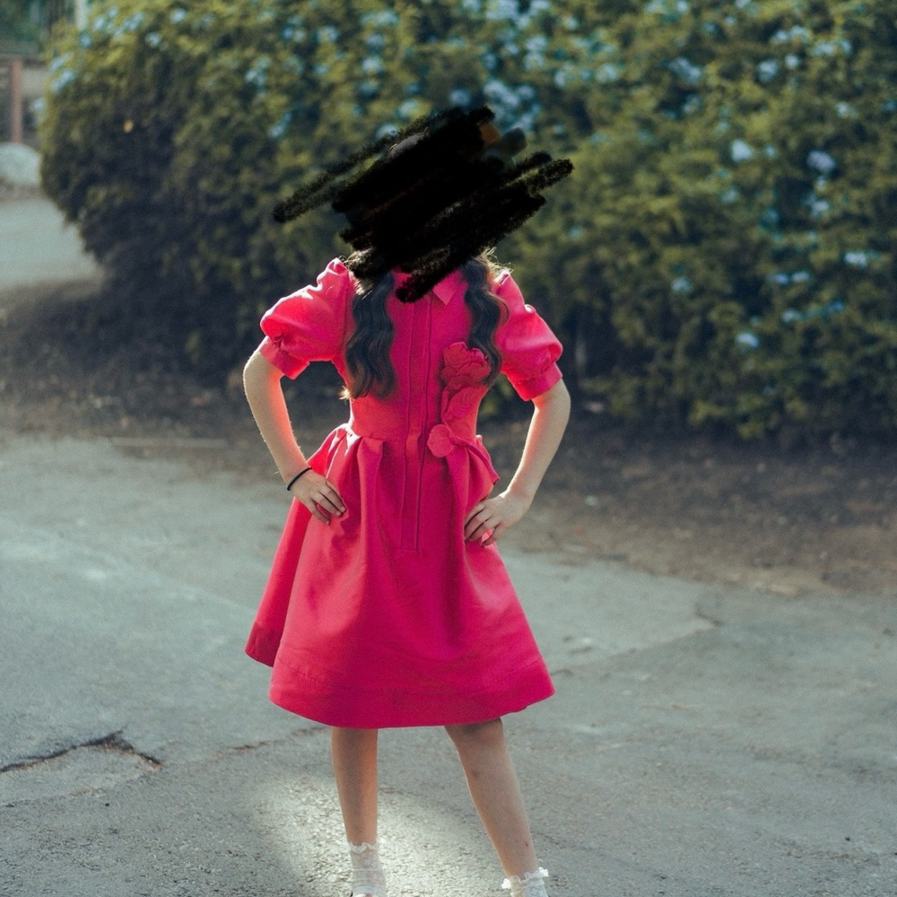 Vibrant Pink Elie Saab Dress with Floral Accents